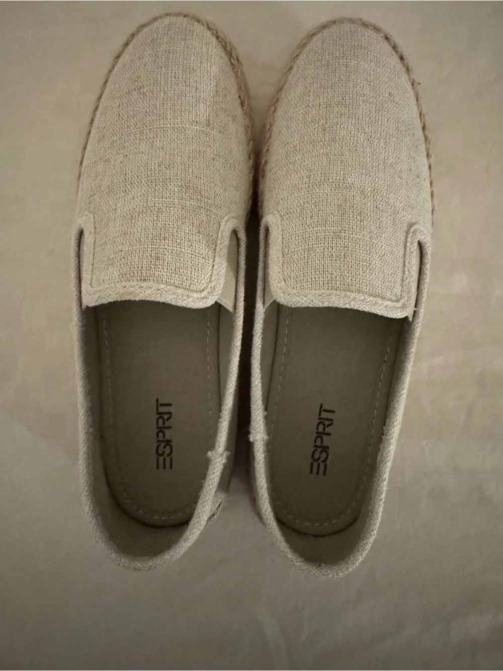 Women's Slip-On Espadrille Platform Shoes in Natural